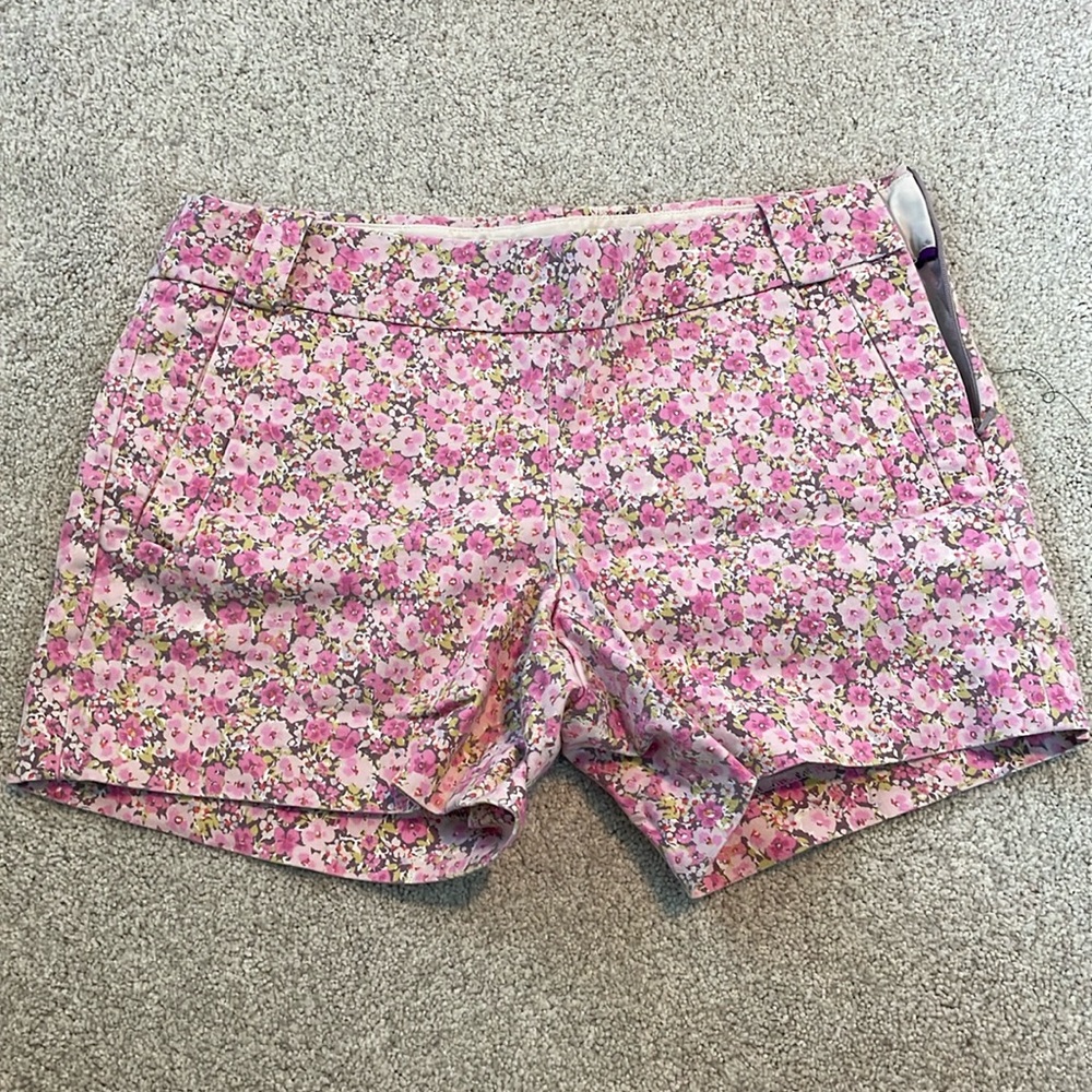 Pink floral J Crew shorts